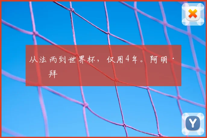 从法丙到世界杯，仅用4年。阿明·斯拜